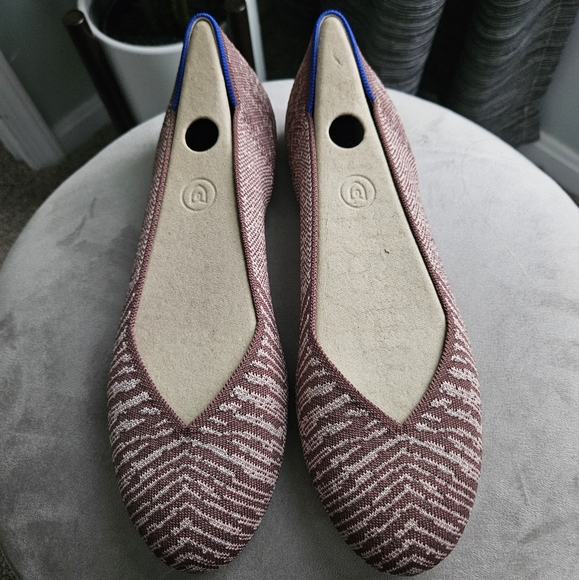 Rothy's Pink and Mauve Metallic Striped flats - Picture 2 of 10